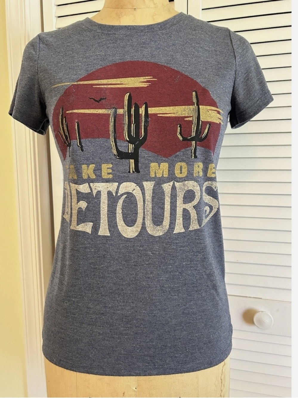 Blue Graphic 'Detours' Short Sleeve Tee Arizona desert